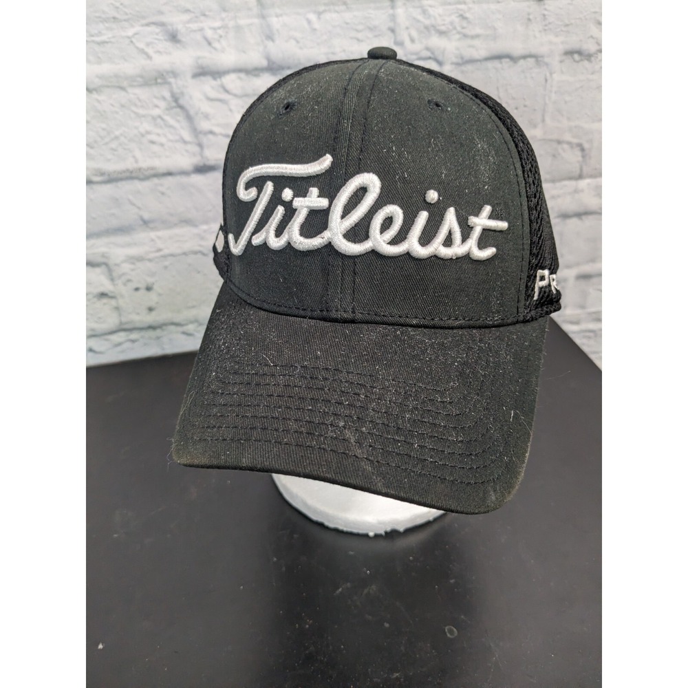 Titleist FJ Pro V1 Logo Golf Baseball Cap Hat Black/white  FootJoy Med-Large #14